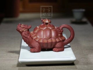 《金龜出?！芬伺d紫砂壺高級工藝美術師純手工底槽青創新壺茶壺紫砂茶具