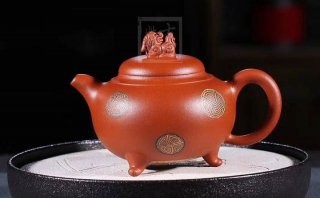 《獅韻》紫砂壺全手工茶壺老師小紅泥，絞泥（段泥、紫泥、綠泥等）壺
